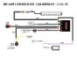 Technical wiring diagram illustrating the electrical connections between the lamp, switch, power source, and control modules.