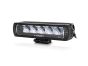 Angled view of the lamp face highlighting the depth of the housing and the contours of the lens and outer casing.